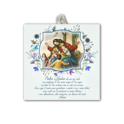 Piastrella Gesu' e i bambini Padre Nostro