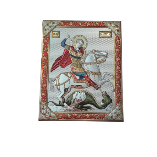 ICONA - Icona Argento Colorata  SAN GIORGIO 21x17