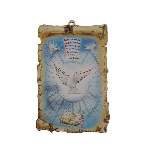 CRESIMA - Tavoletta Pergamena Spirito Santo