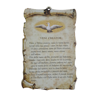 CRESIMA - Tavoletta Pergamena Vieni Spirito
