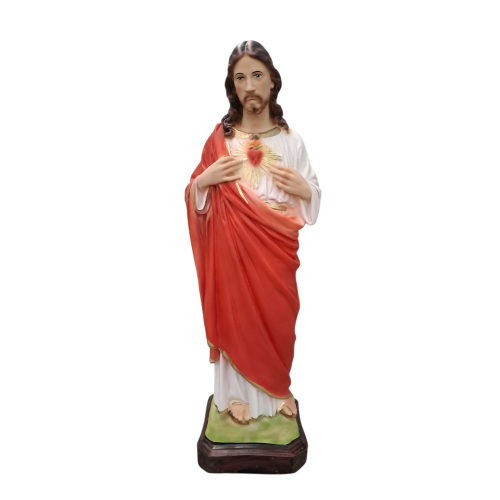 Statua Sacro Cuore di Gesù 40cm Resina Italiana Dipinta