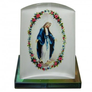 Madonna Miracolosa Piedistallo in Vetro