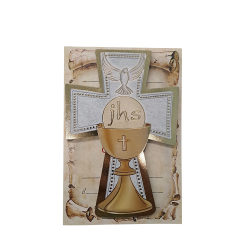 COMUNIONE e CRESIMA -  Croce con Colomba e Calice