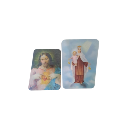 CARMELO - Santino Bidimensionale Madonna del Carmelo e Sacro Cuore di Gesù