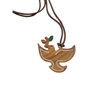 CIONDOLO - Collana in Legno Colomba della Pace 2