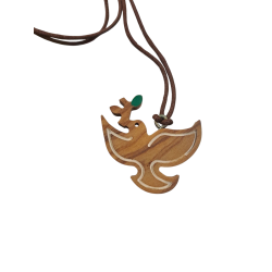 CIONDOLO - Collana in Legno Colomba della Pace