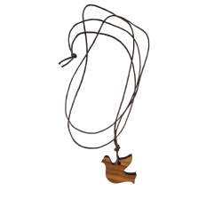 CIONDOLO - Collana ciondolo Colomba legno Ulivo