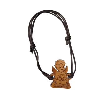 BRACCIALETTO - Angelo Custode in legno di Ulivo con...