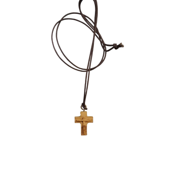 CROCE - Croce da collo con Corpo in rilievo legno di ulivo
