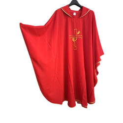 Casula Rossa ricamo Croce con Spighe