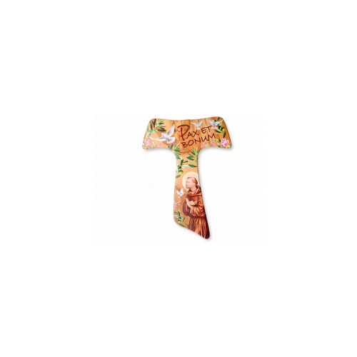 Croce Tau San Francesco Decori In Rilievo 12 cm