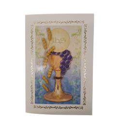 COMUNIONE - Biglietto PRESTAMPATO Prima Comunione Calice