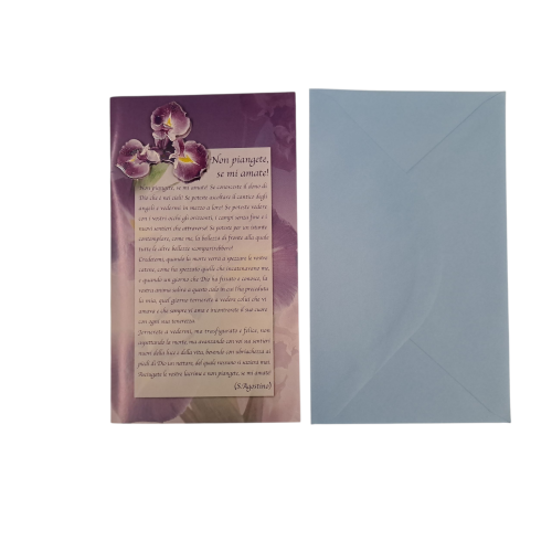 BIGLIETTO - "Non Piangete, se mi amate!"...