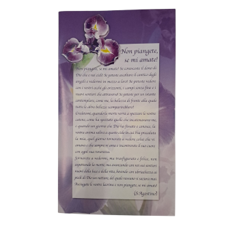 BIGLIETTO - "Non Piangete, se mi amate!" Sant'Agostino