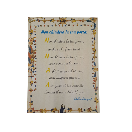 CARTONCINO - Preghiera "Non chiudere la tua...