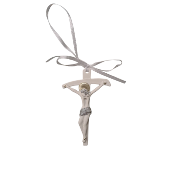 CROCE - Croce Bianca da Appendere 9x6cm