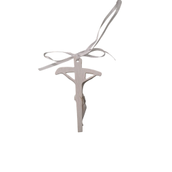 CROCE - Croce Bianca da Appendere 9x6cm