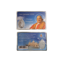SANTINO - Blister San Giovanni XXIII con Medaglia Madonna Miracolosa