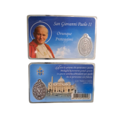 SANTINO - Blister Giovanni Paolo II con Medaglia Madonna Miracolosa