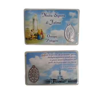 SANTINO - Blister Nostra Signora di Fatima con Medaglia