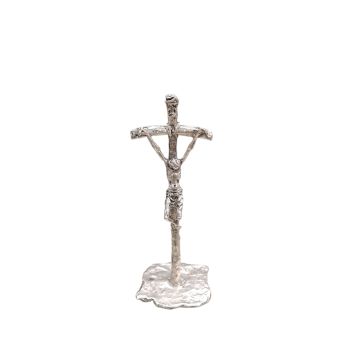 CROCE - Croce in Peltro con Base 10,5x4 cm