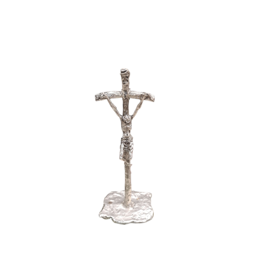 CROCE - Croce in Peltro con Base 10,5x4 cm