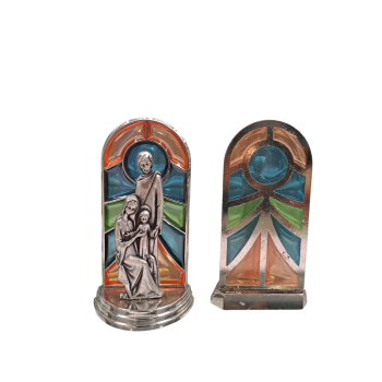 QUADRETTO - Quadretto Sacra Famiglia in Metallo Colorato