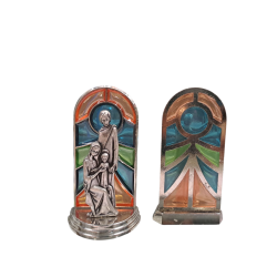 QUADRETTO - Quadretto Sacra Famiglia in Metallo Colorato