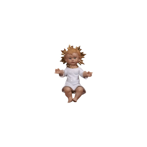 NATALE - Gesù Bambino Resina 9cm -Veste Bianca...
