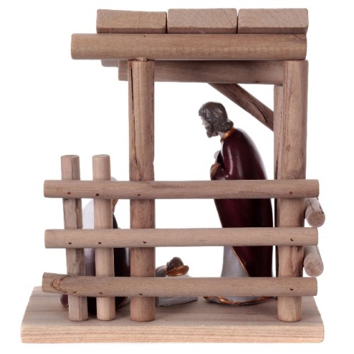 NATALE - Natività in resina con Capanna in legno