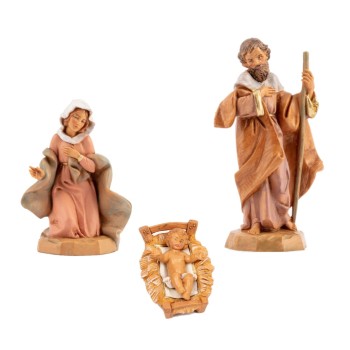 NATALE- set 5 pz Sacra Famiglia Fontanini 12 CM bue e asino 2