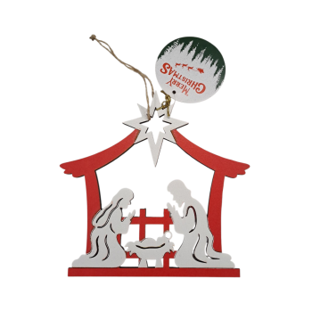 NATALE - Capanna e Natività Legno traforato da Appendere