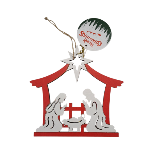 NATALE - Capanna e Natività Legno traforato da...