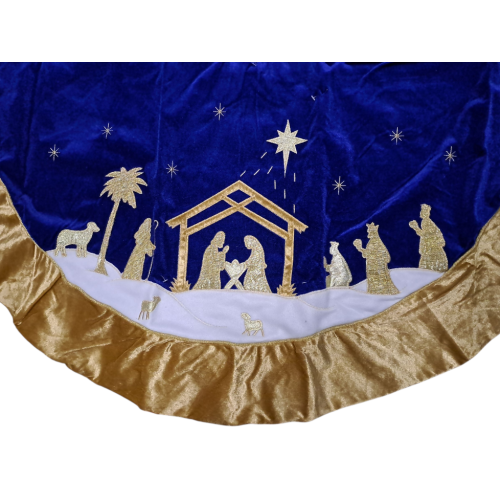 NATALE - Tappeto per Albero di Natale con Presepe