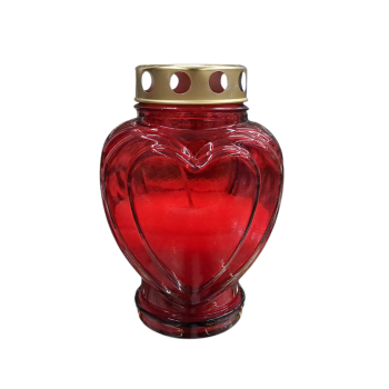CERI E LUMINI - Lumino Rosso a forma di Cuore in Vetro