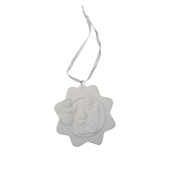 NATALE - Stella in Ceramica da Appendere in rilievo Natività