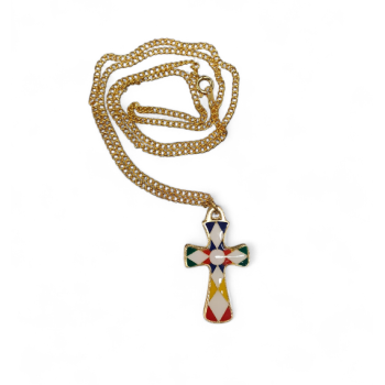 CROCE - Croce da Collo Multicolor Resinata