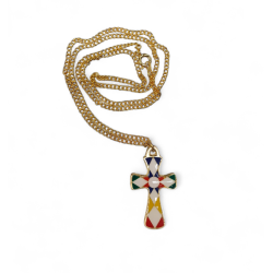 CROCE - Croce da Collo Multicolor Resinata