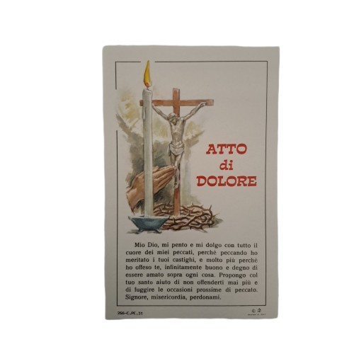 PERGAMENA ATTO DI DOLORE 14x9cm