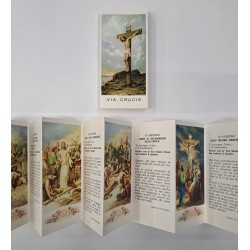VIA CRUCIS - Pieghevole della via Crucis 11.3x5.4cm