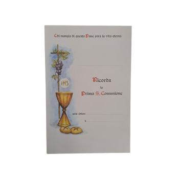 COMUNIONE - Cartoncino Ricordo Prima Comunione 15x10cm