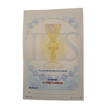 COMUNIONE - Pergamena Prima Comunione 15x10cm