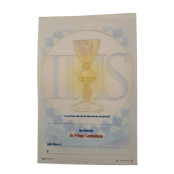 COMUNIONE - Pergamena Prima Comunione 15x10cm