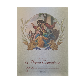 COMUNIONE - Pergamena Ricordo Sacramento della Comunione