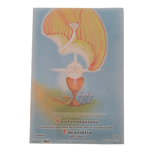 CRESIMA e COMUNIONE - Pergamena Ricordo Sacramenti