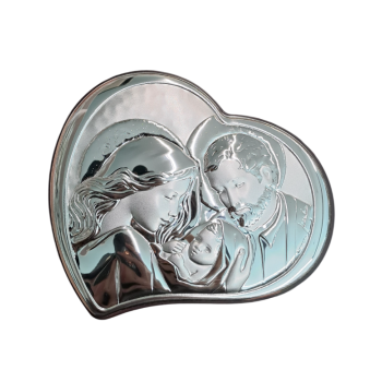 QUADRO - Quadretto a forma di Cuore Sacra Famiglia 12x10.5cm