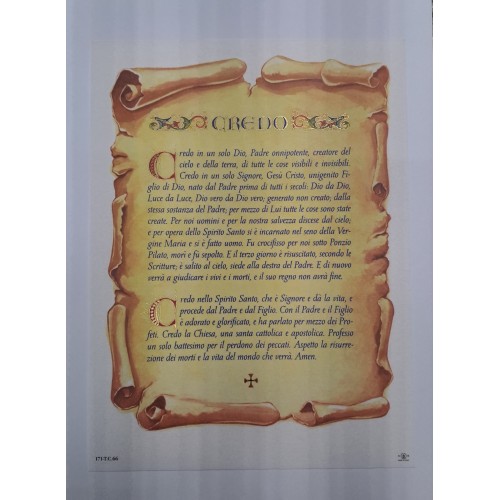 Pergamena Preghiera Credo di Nicea 24x18cm