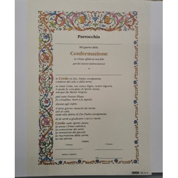 CRESIMA - Pergamena Ricordo Cresima 29.8x21cm