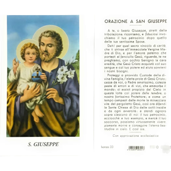 Santini SAN GIUSEPPE 19 Marzo con Preghiera 100PZ