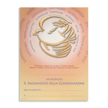 CRESIMA - Pergamena Ricordo Sacramento della Confermazione